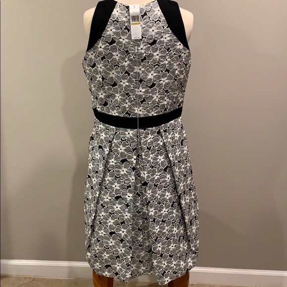 New Carmen Marc Valvo Black & Ivory Lace Dress - Picture 6 of 6